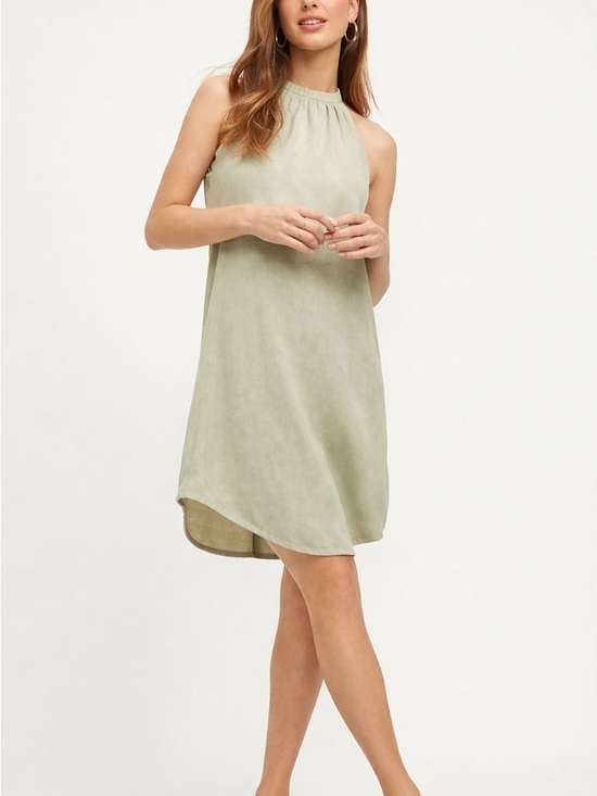 cloth & stone Dresses & Skirts - Cloth & Stone Womens Lyocell Halter Neck Dress XS Sage Green Sleeveless Boho
